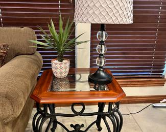 Iron and glass, nice table lamp