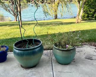 Two green planters