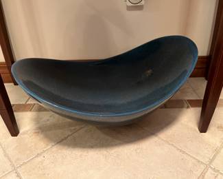 Unique, large turquoise bowl