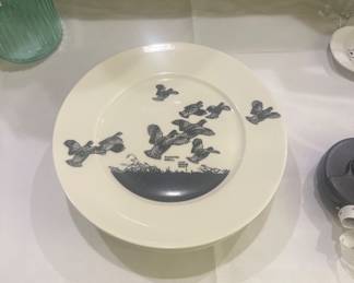 Set of “flushing quail “dinner plates