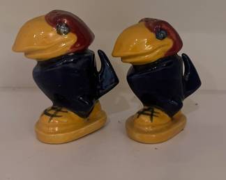 Rock, shock, Jayhawk salt and pepper shakers
