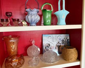 Beautiful Signed Fenton Baskets, Art Glass