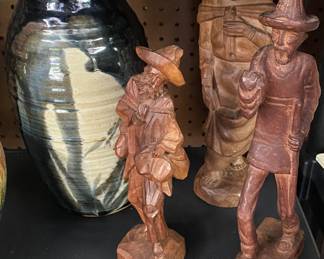 Wood Carvings/Pottery Pitcher