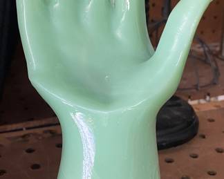 Jadeite Glass Hand