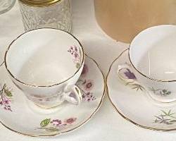 Porcelain Teacups and Saucers