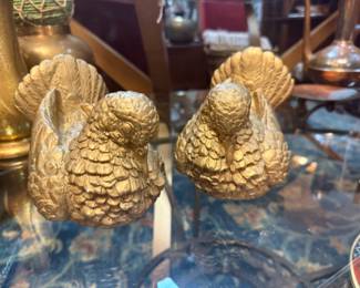 Large gold dove figurines 