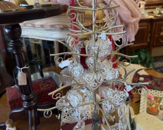 Glass hearts, metal tree
