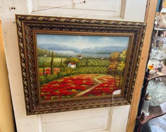 Beautiful oil on canvas with gold detailed frame 