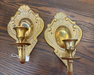 Vintage Brass Wall Sconces.