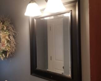 Vanity mirror; vanity lights