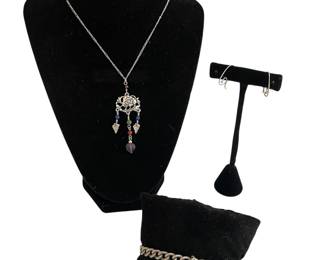 Sterling necklace & earrings