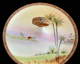Nippon hand painted serving dish
