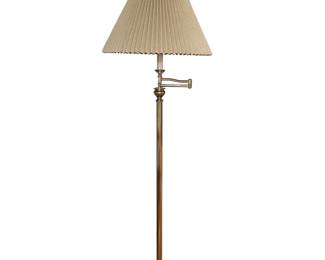 Brass swivel arm floor lamp