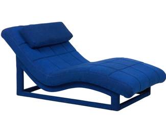After Milo Baughman, Blue Wave Chaise