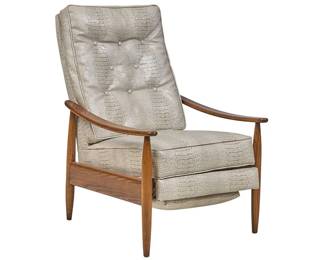 Attrib. Milo Baughman, Crocodile Print Recliner