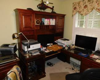 Mahogany Corner Desk And Electronics