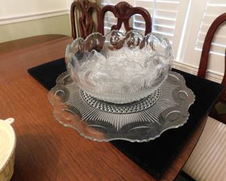 Vintage  Punch Bowl With Platter