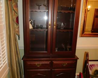 Mahogany Lighted China Cabinet