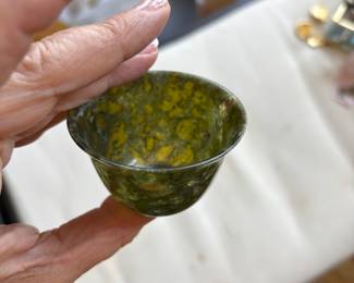 hand carved stone Japanese tea cup