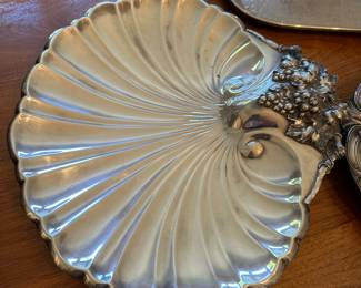 Reed Barton silver plate shell shaped tray