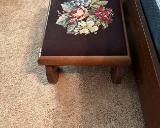 Needlepoint stepping stool