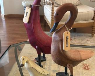 Country carved duck family