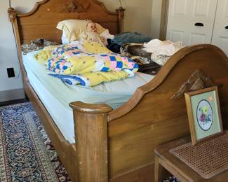 Antique walnut bed