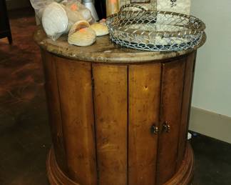 Stone top drum table
