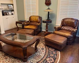 Bradington Young Leather Recliners with Ottomans