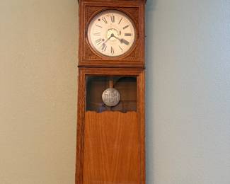 Antique Bundy Wall Clock with Key