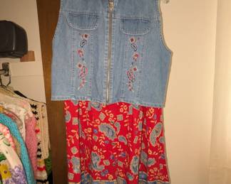 Vintage Summer Dress with Jean Tank Jacket