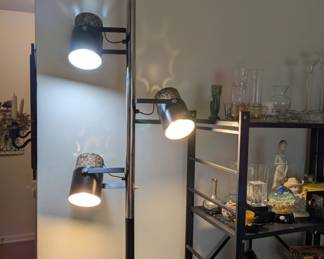 MCM Cork Accented Pole Lamp