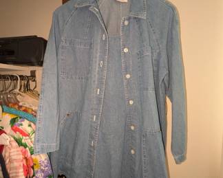 Vintage Jean Dress with Long Pocketed Jean Jacket