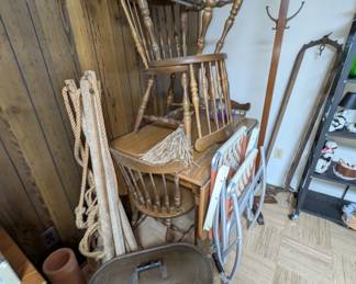 Vintage Wood Kitchen Table with 4 Chairs 
