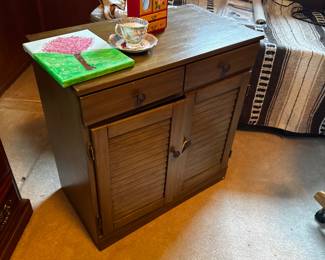 Green Small Wood Cabinet