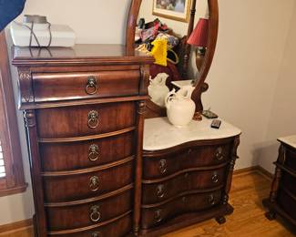 Pulaski Heritage Faux marble Top Dresser