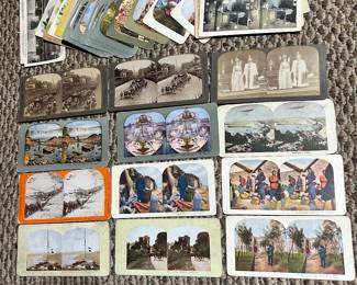 Stereo view cards. Including the 1905 USS Indiana Battleship, 1898 Alaskan Miners and Packers, 1905 King Edward VIII and Queen Alexandra, Russian/Japanese war and more... 