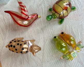 Murano style glass figurines