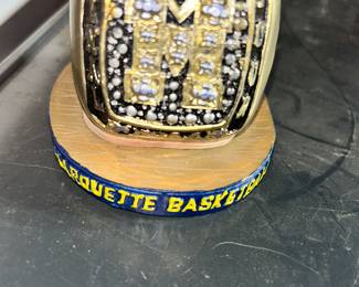 Marquette Basketball oversized ring holder to hold... your own ring or things.