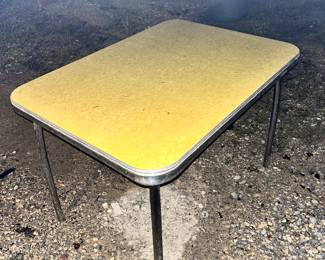 Yellow top, chrome leg kitchen table