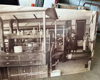 An enlarged Carroll College Chemistry Lab postcard, Waukesha, WI.- size is about 3' tall and 4 1/2 ' wide.