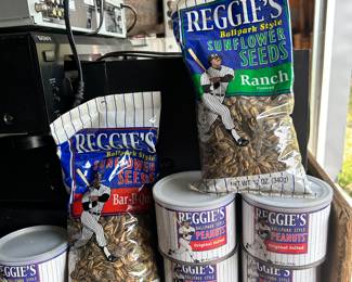 Reggie's sunflower seeds and peanuts.