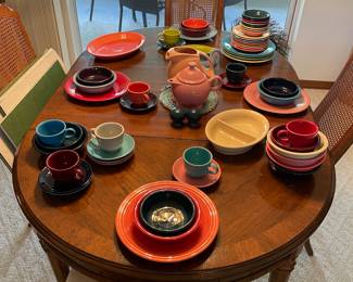 Fiestaware 8 piece set and more.