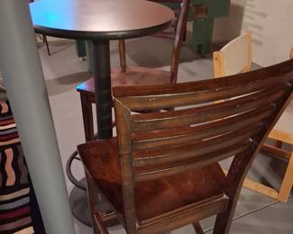 Great condition high boy table with two chairs 