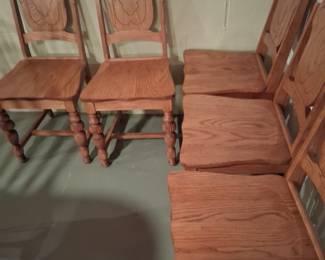 6 beautiful oak chairs could be used with any of other oak tables we have available
