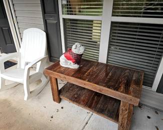 Hand built solid wood patio table
