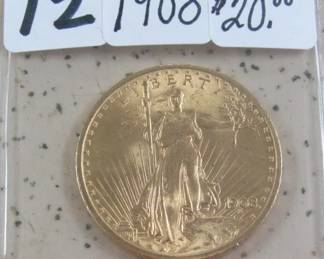 1908 Gold $20.00 Coin