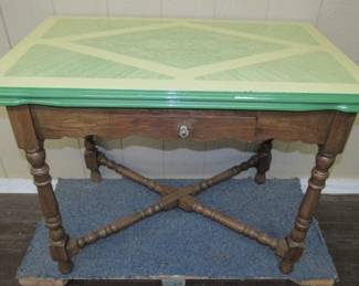 Oak Porcelain Top Draw Leaf Table