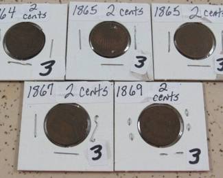 1800's - 2 Cent Coins