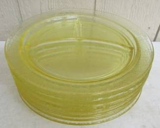 Depression Glass Divided Plates